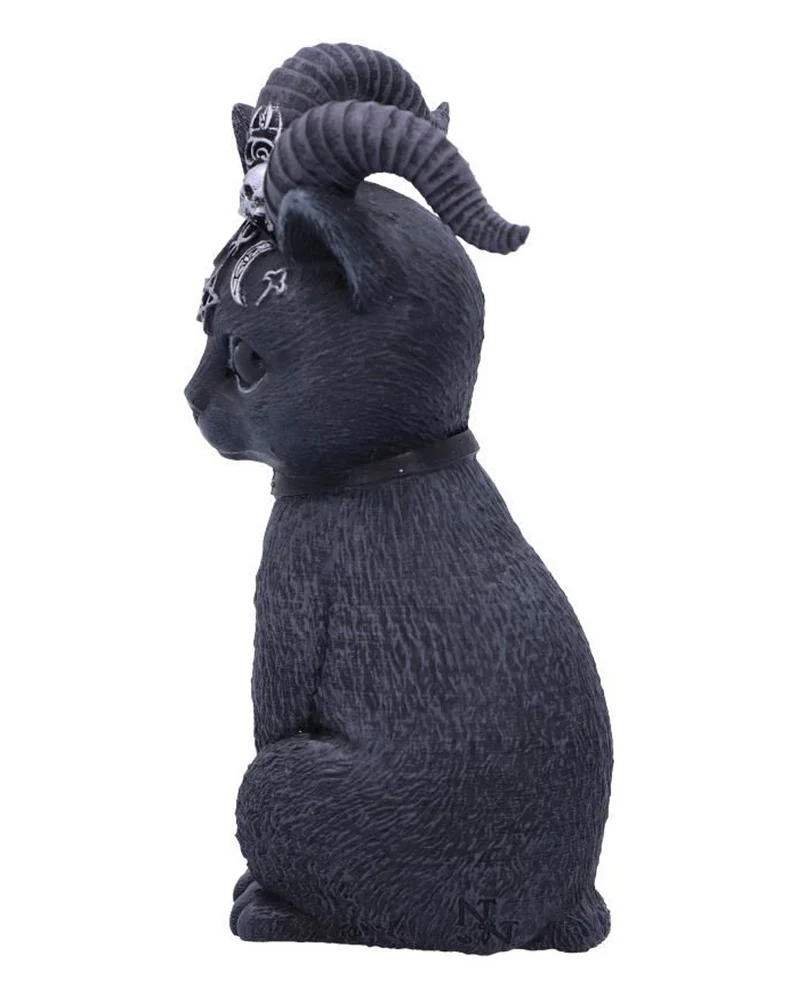 Okkulte Katzenfigur mit Ziegenhörner
