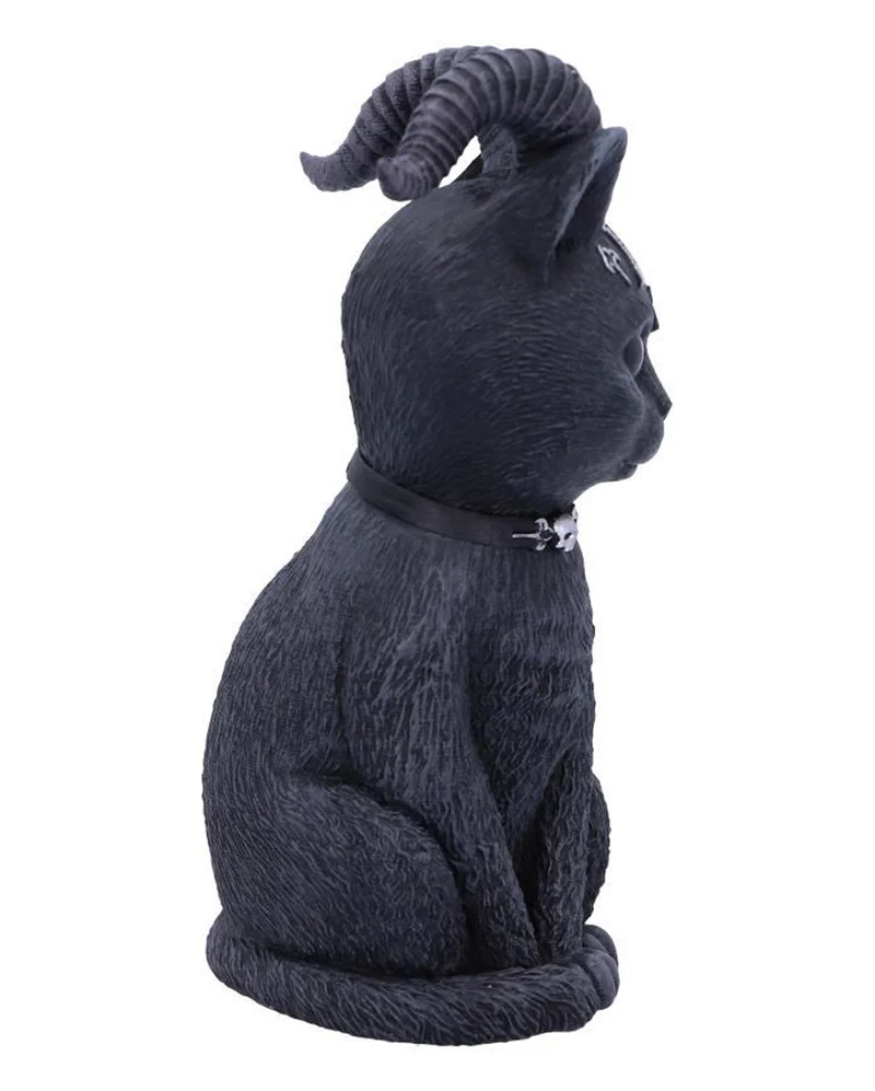 Okkulte Katzenfigur mit Ziegenhörner