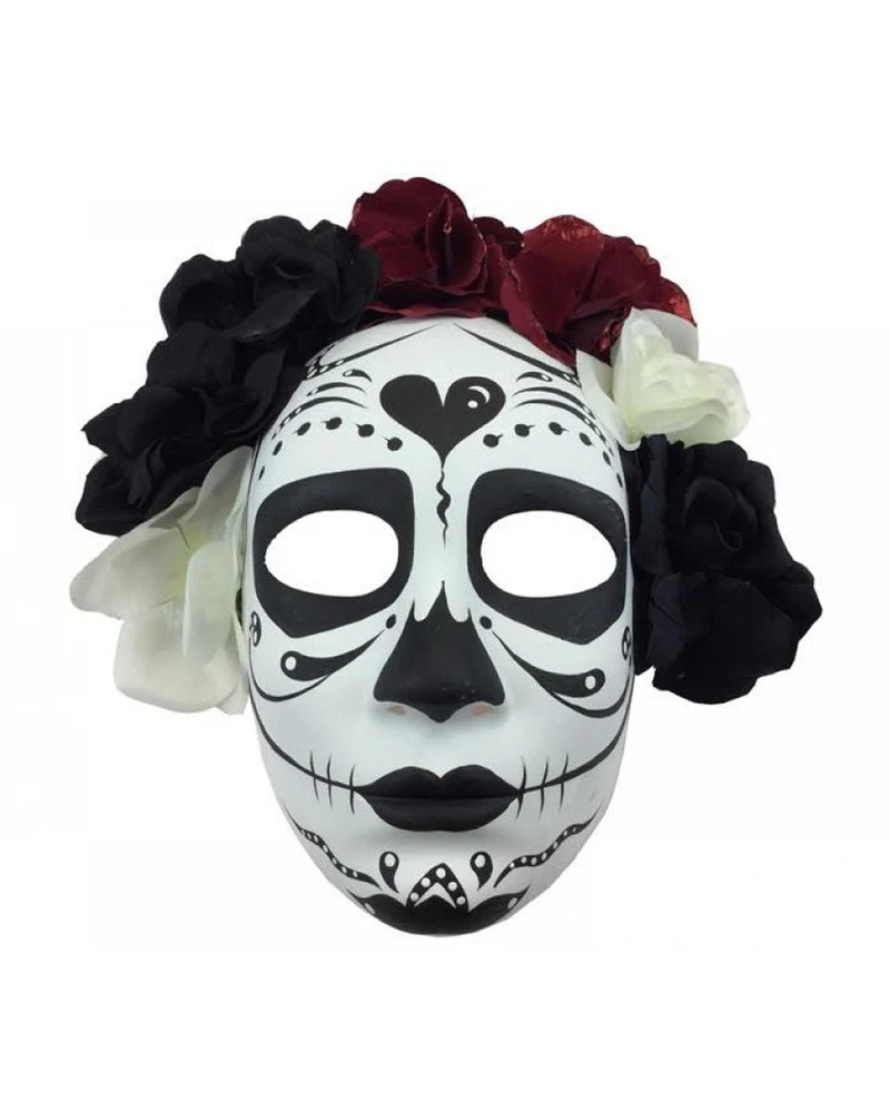 Sugar Skull Maske mit Blüten