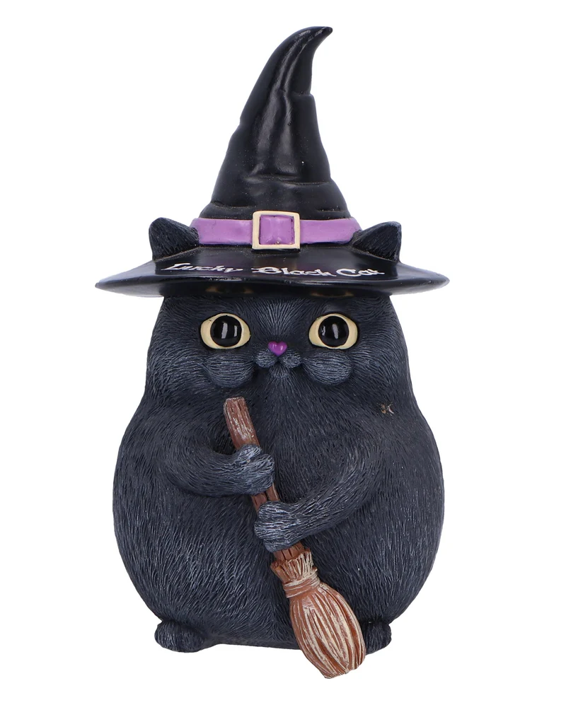 Schwarze Katze mit Hexenhut
