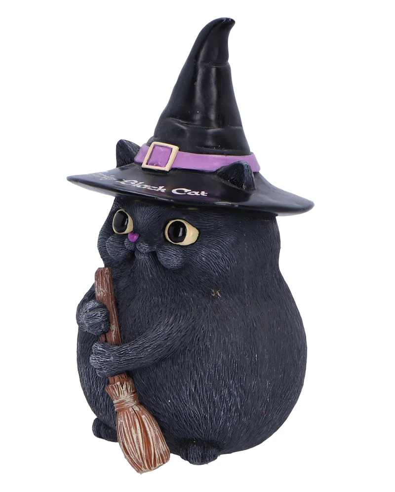 Schwarze Katze mit Hexenhut