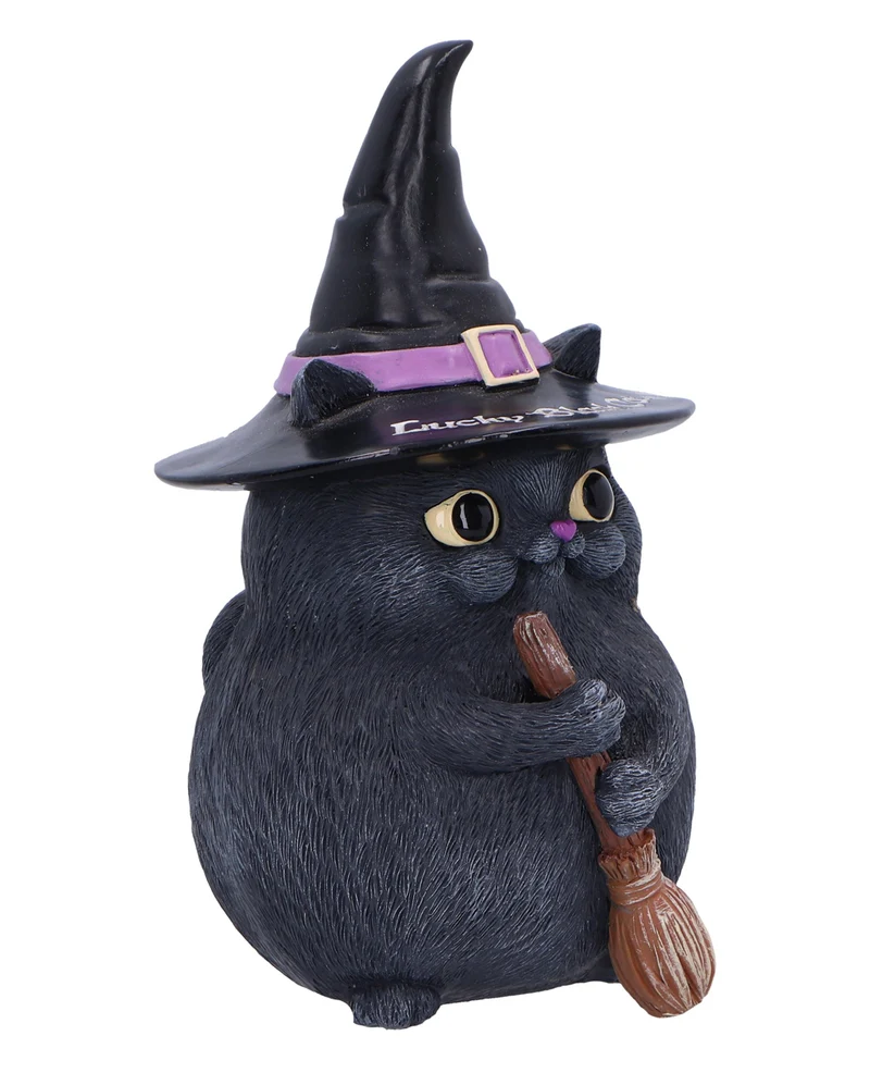 Schwarze Katze mit Hexenhut