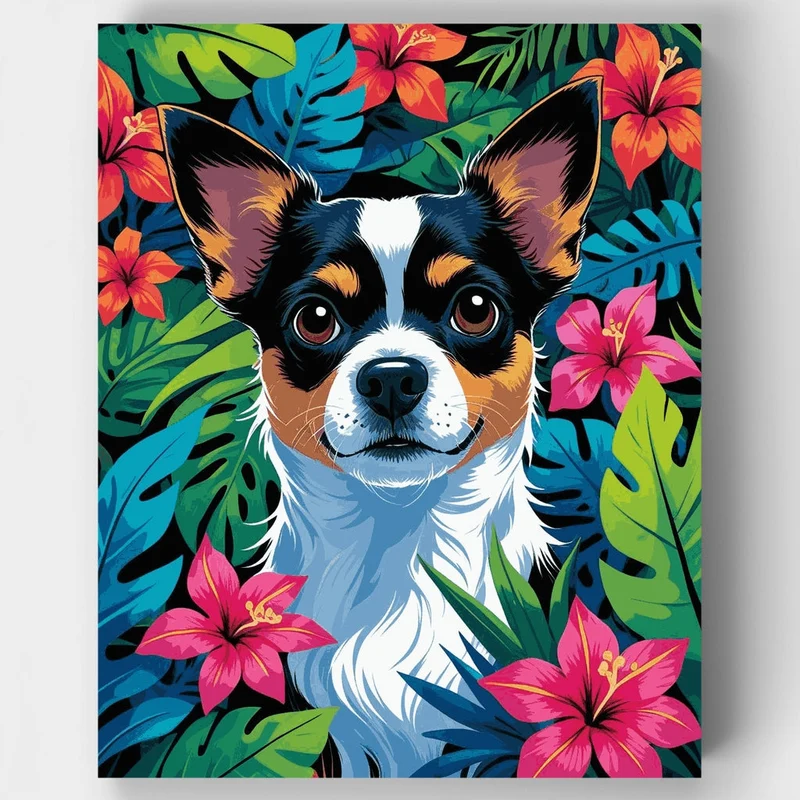 Tropical Chihuahua in Paradise - Paint by Numbers Kit