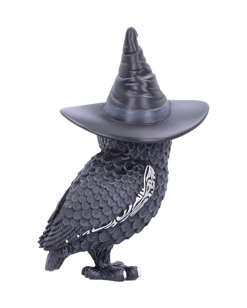 Halloween Eule mit Hexenhut 13,5cm