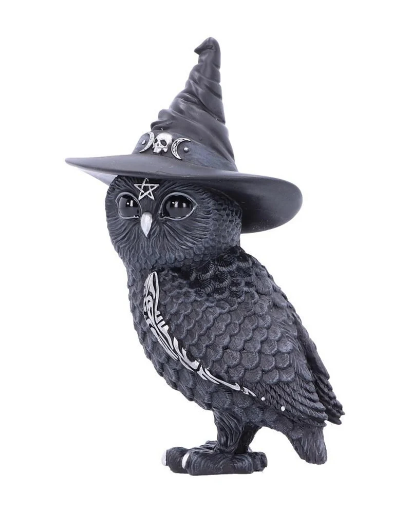 Halloween Eule mit Hexenhut 13,5cm