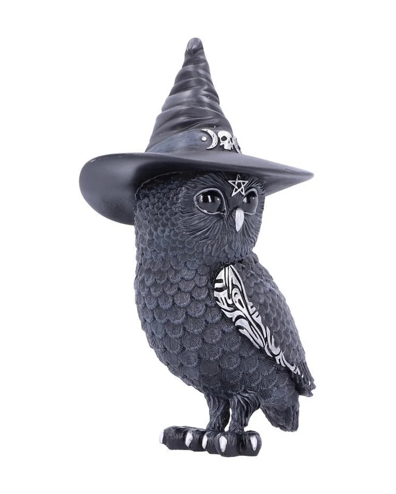 Halloween Eule mit Hexenhut 13,5cm