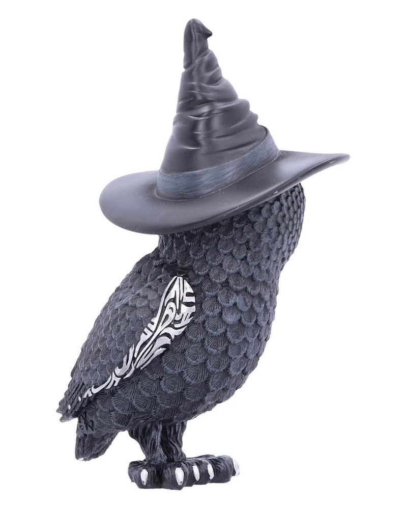 Halloween Eule mit Hexenhut 13,5cm
