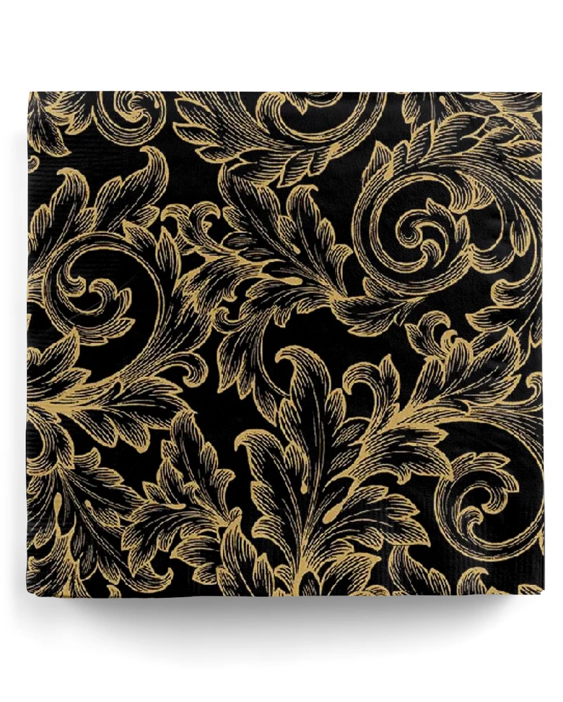 Servietten Gothic Barock Schwarz/Gold 20 St.