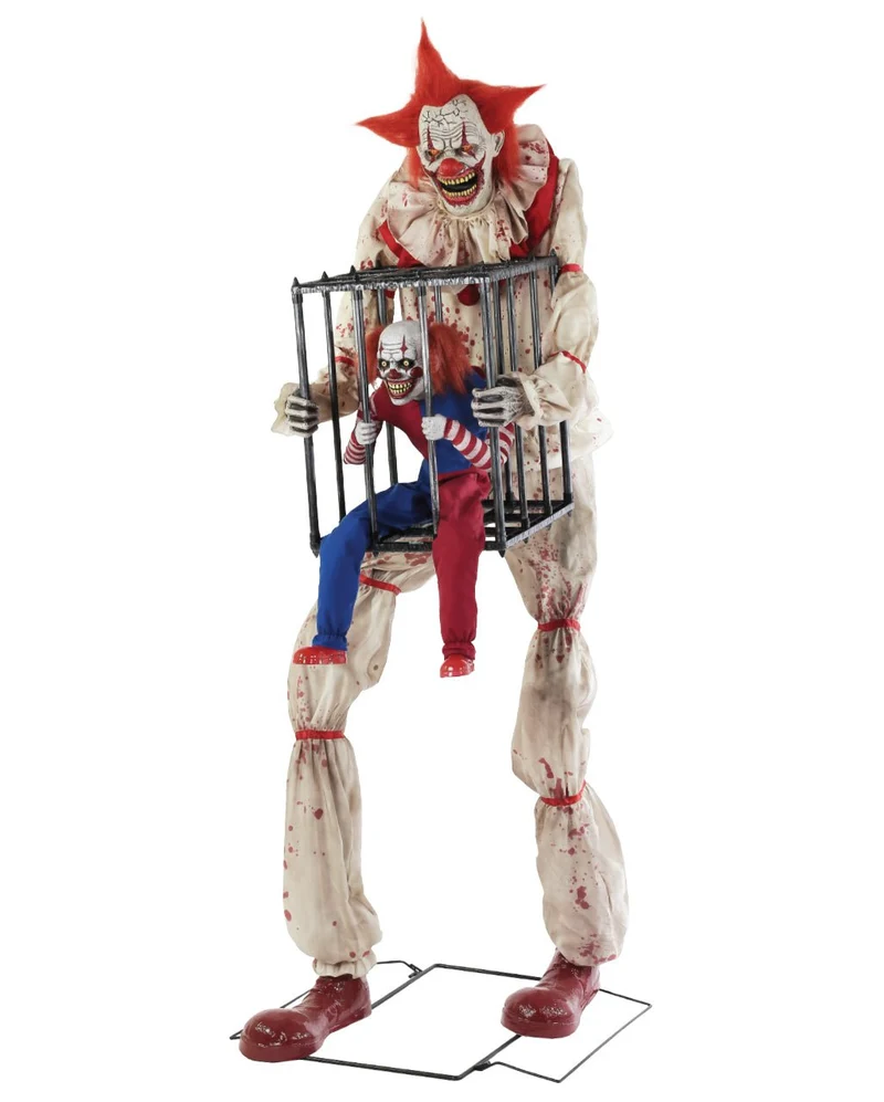 Horror Clown mit Clown im Käfig Animatronic