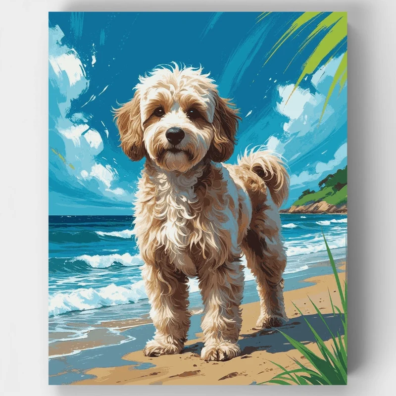 Cockapoo on the Beach - Paint by Numbers Kit