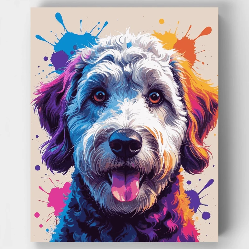 Vibrant Labradoodle Portrait - Paint by Numbers Kit