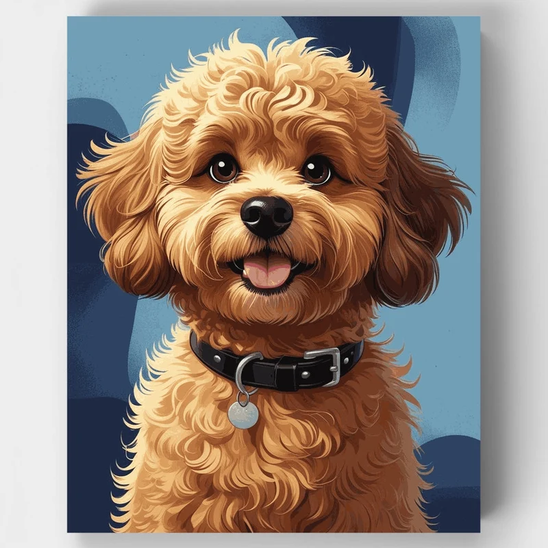 Adorable Labradoodle Portrait - Paint by Numbers Kit
