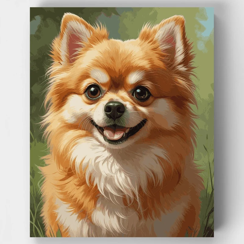 Fluffy Pomeranian Portrait - Paint by Numbers Kit