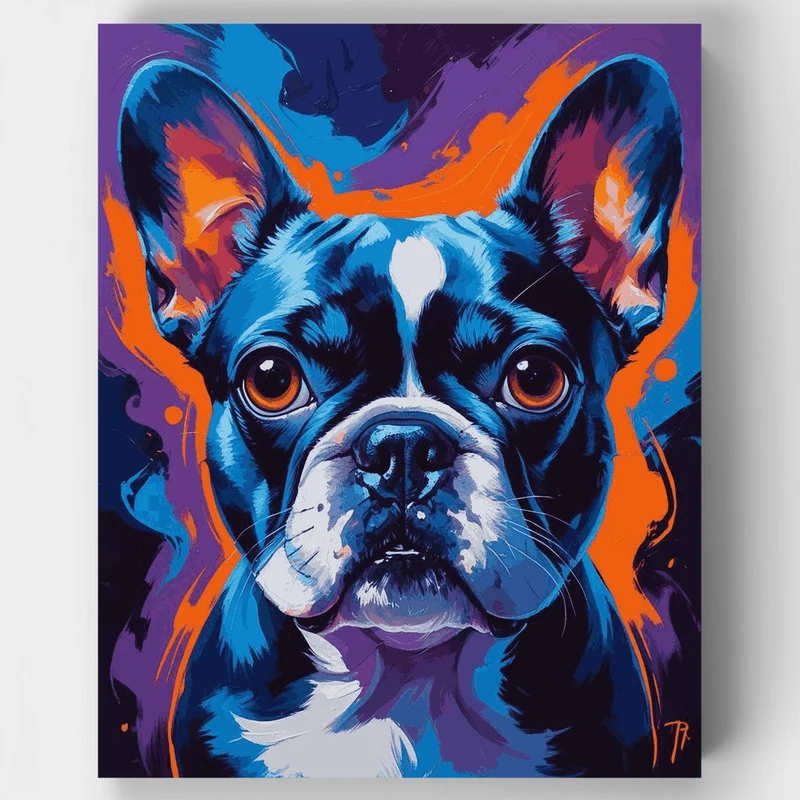 French Bulldog Pop Art Portrait - Paint by Numbers Kit