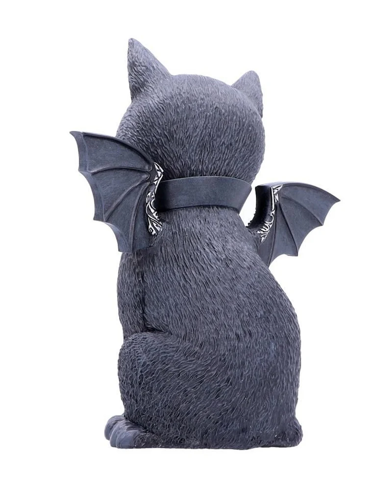 Okkulte Katzenfigur mit Fledermaus Flügel 24cm
