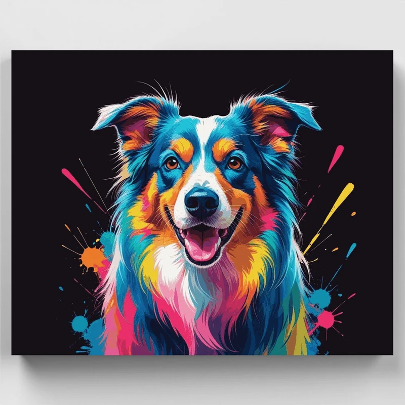 Vibrant Border Collie - Paint by Numbers Kit
