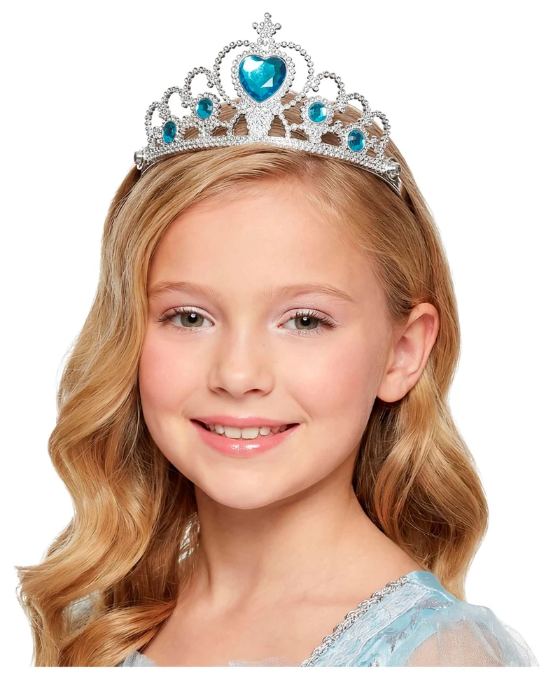 Silberne Prinzessin Tiara mit Türkisen Steinchen