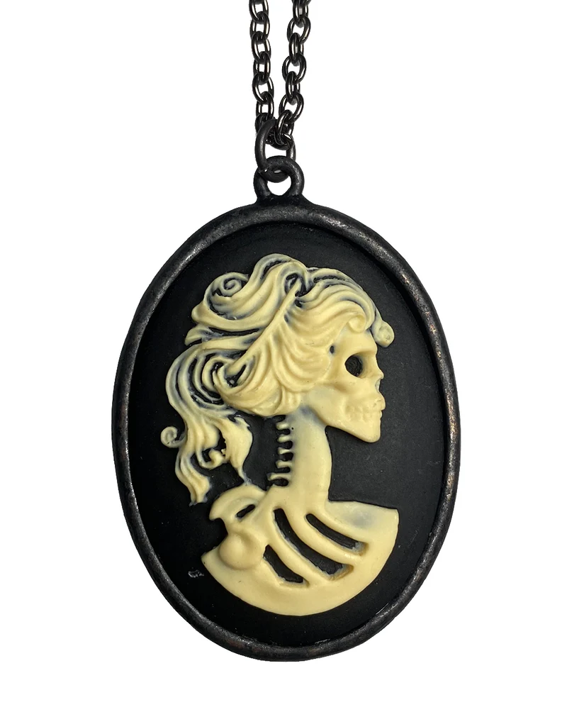 Schwarze Totenkopf Cameo Gothic Kette