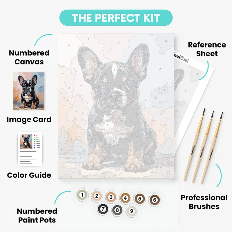 French Bulldog Puppy Portrait - Paint by Numbers Kit