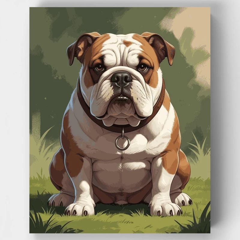 Majestic Bulldog Portrait - Paint by Numbers Kit