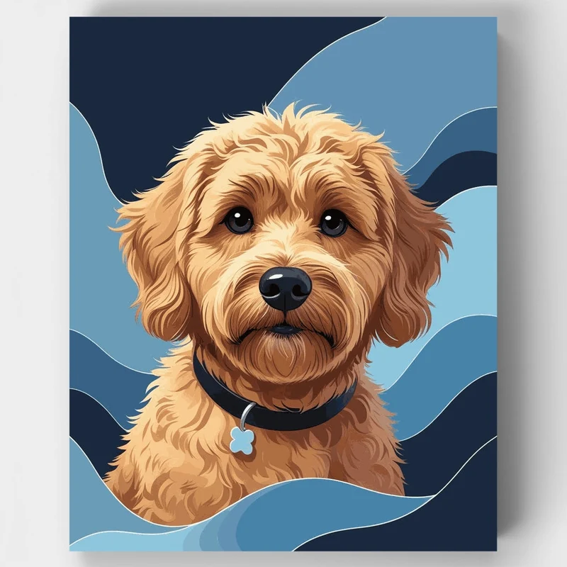 Adorable Goldendoodle Portrait - Paint by Numbers Kit