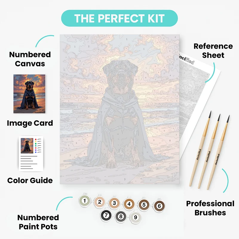 Majestic Rottweiler at Sunset - Paint by Numbers Kit