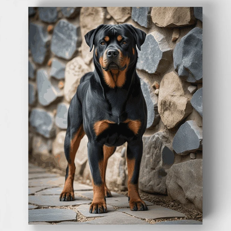 Confident Rottweiler Guardian - Paint by Numbers Kit