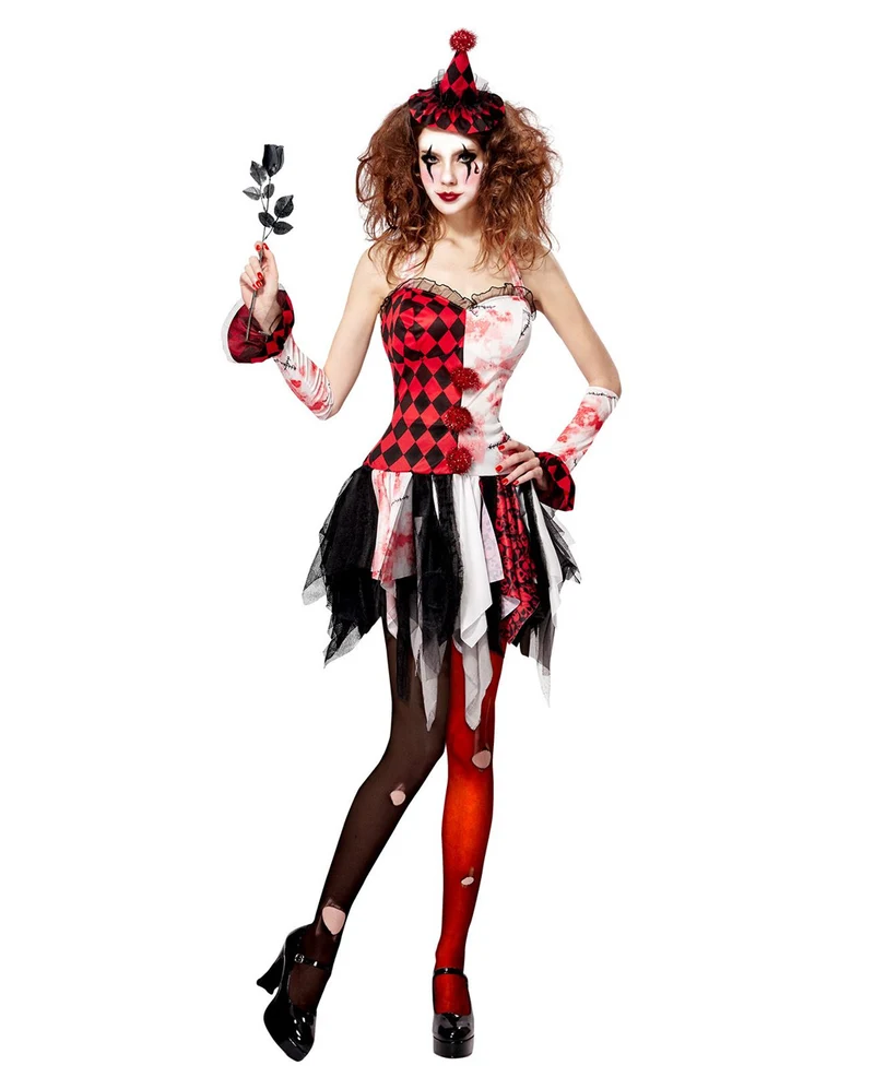 Horror Harlekin Damenkostüm
