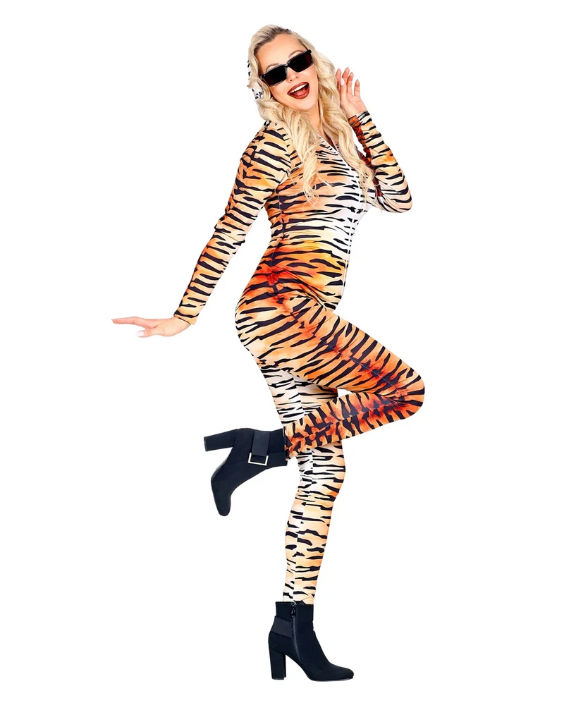 Tiger Bodysuit mit Animal Print