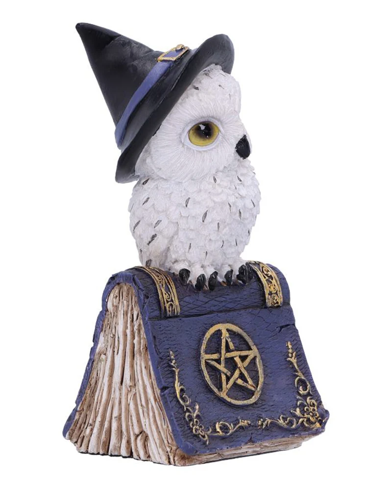 Eule mit Pentagramm Zauberbuch 12,5cm