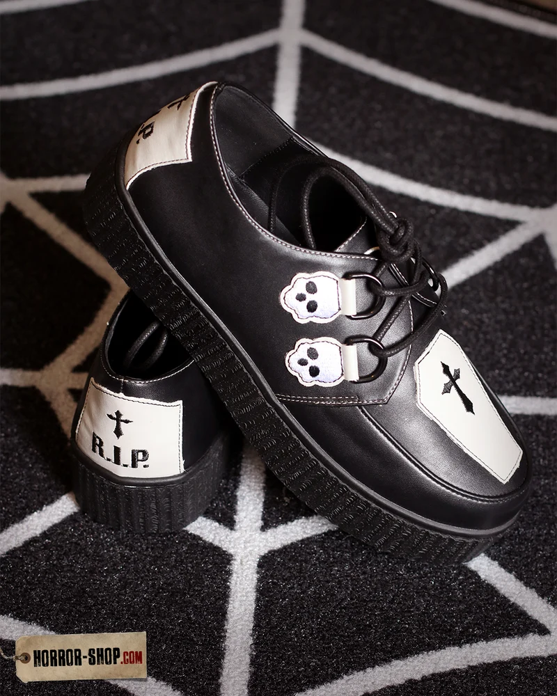 Schwarze Coffin Creepers Schuhe