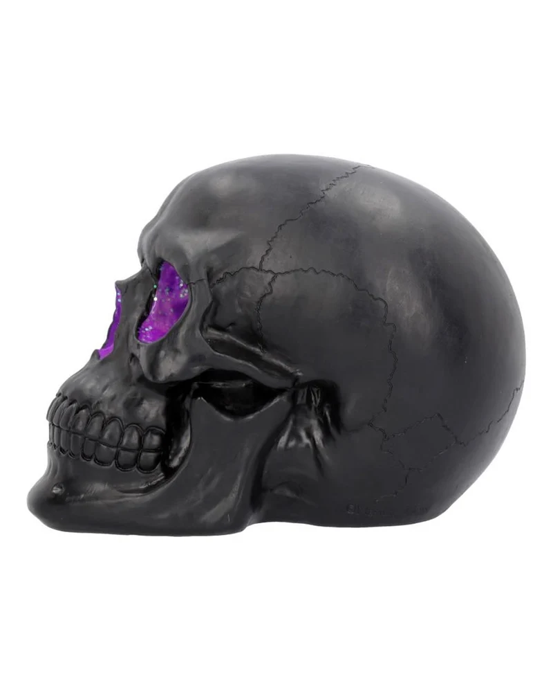 Geode Totenkopf mit Violettem Gothic Glitzer