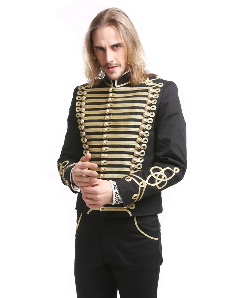 Gothic Parade Jacke Schwarz Gold