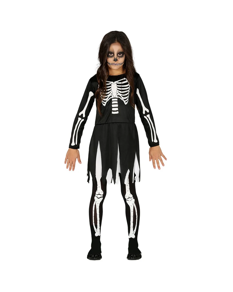 Skelett Mädchen Halloween Kostüm für Kinder