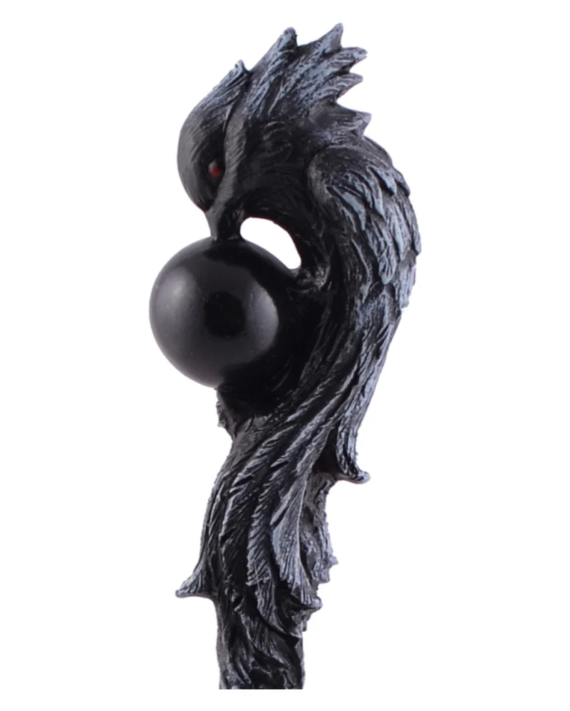 Zauberstab Black Phönix mit schwarzer Kugel