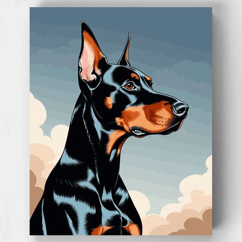 Majestic Doberman Portrait - Paint by Numbers Kit