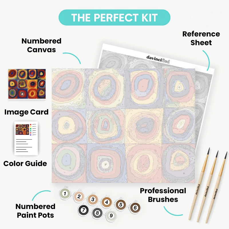 Farbstudie – Squares with Concentric Circles - Paint by Numbers Kit