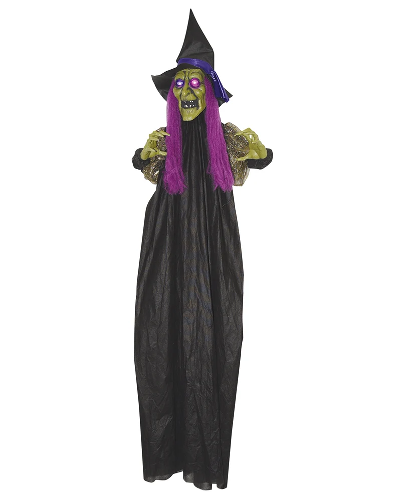 Märchenhexe Hängefigur mit LED Augen 170cm