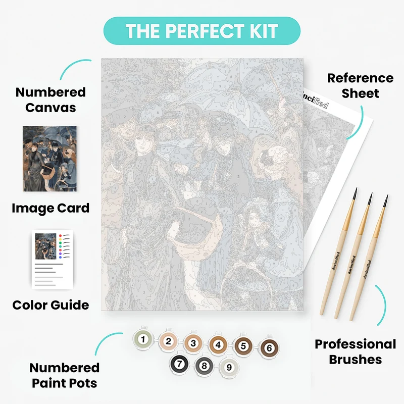 The Umbrellas - Paint by Numbers Kit
