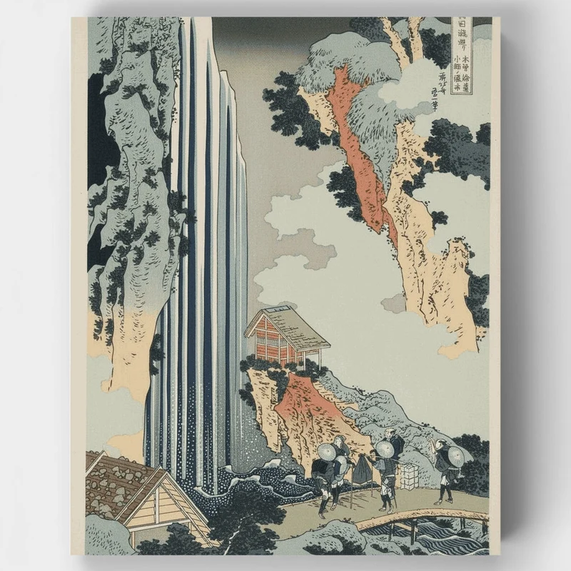 Waterfall at Ono on the Kisokaidō Road - Paint by Numbers Kit
