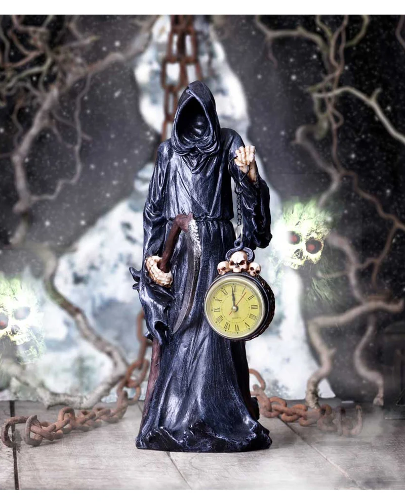 Sensenmann mit Uhr Figur 39,5 cm