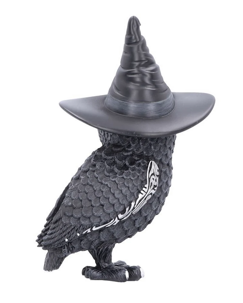 Walpurgisnacht Eule mit Hexenhut 30cm