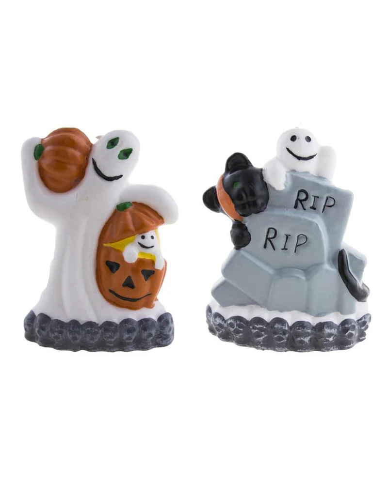 Halloween Kerze mit Geist 13,5cm