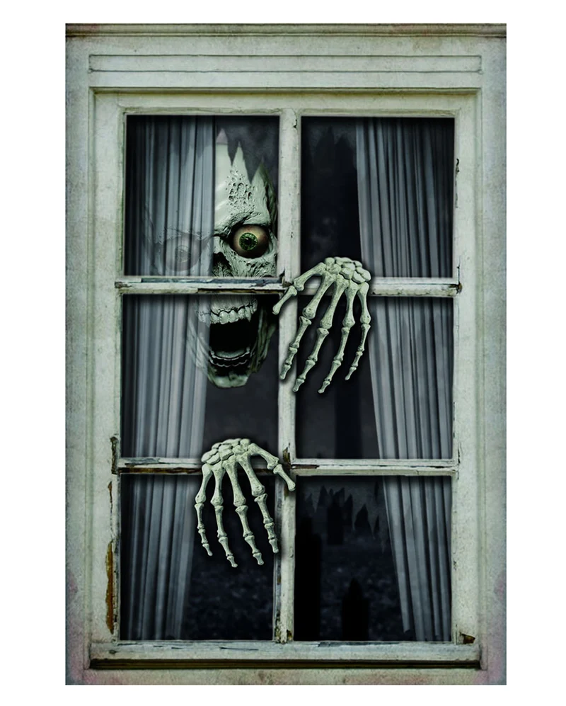 Scary Totenkopf Halloween Fensterdeko