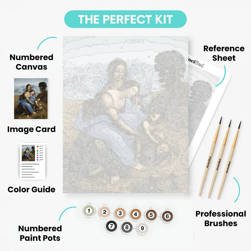 The Virgin and Child with Saint Anne - Paint by Numbers Kit
