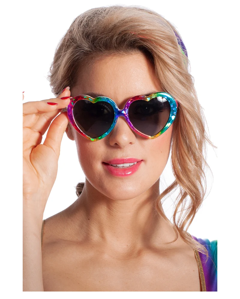 Regenbogen Herz Brille