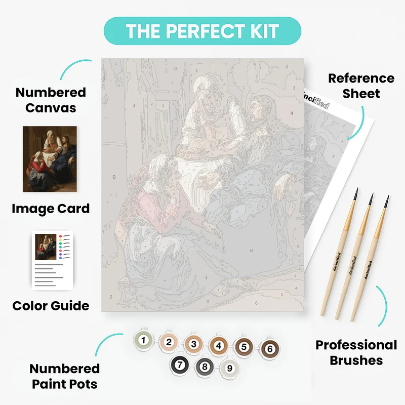 Christ in the House of Martha and Mary - Paint by Numbers Kit