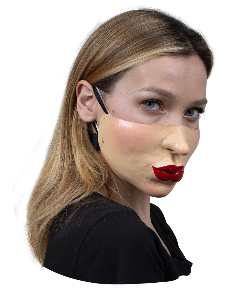 Kussmund Halbmaske aus Latex