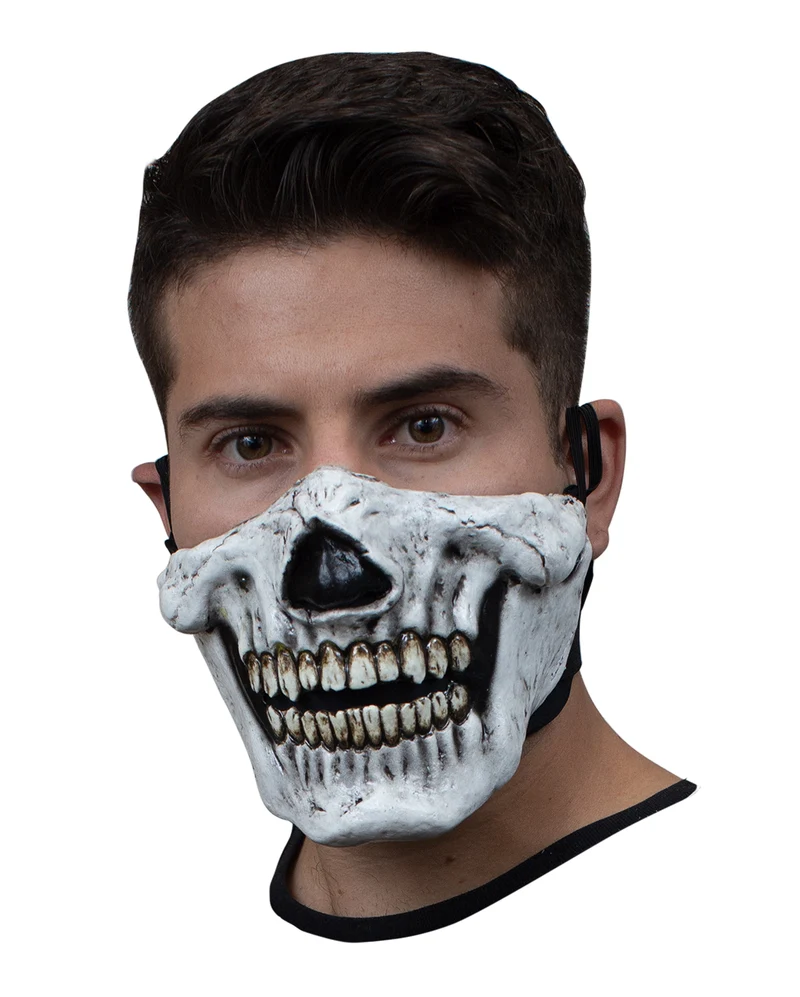 Totenschädel Halbmaske aus Latex