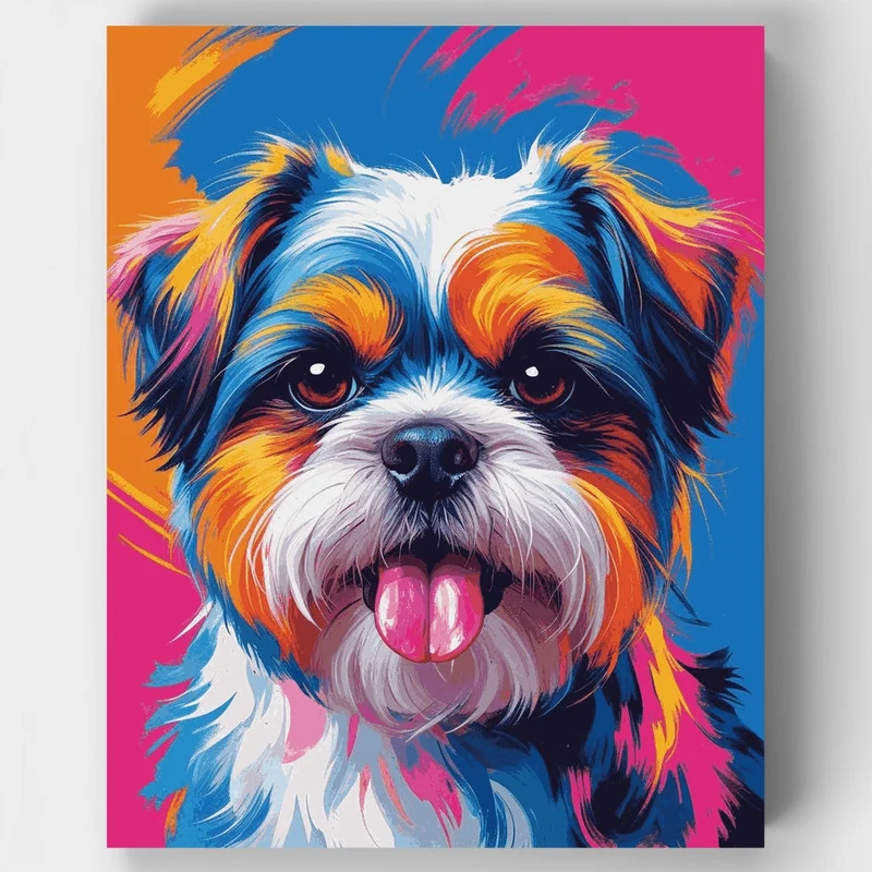 Colorful Yorkshire Terrier Pop Art - Paint by Numbers Kit